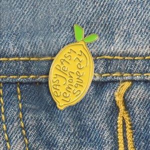 ComingSoon! Graphic Lemon Shaped Brooch